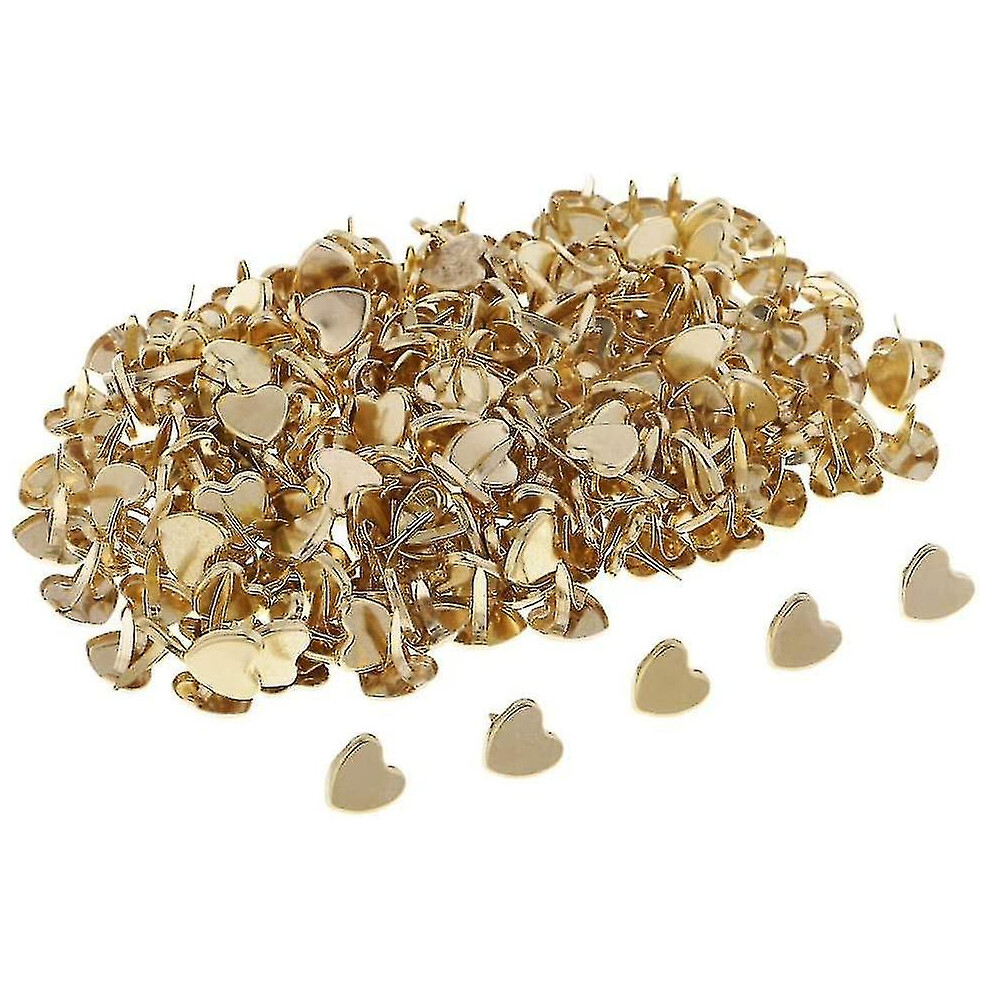 200 Pieces 9Mm Mini Brads Rt Shaped Paper Fasteners Brass Pastel Metal Brads For Scrapbook Golden