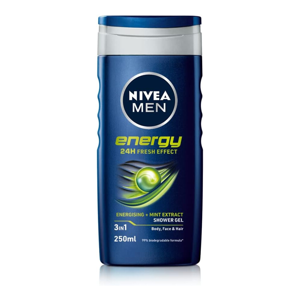 Nivea Men Energy Shower Gel, 250 ml - Pack of 6