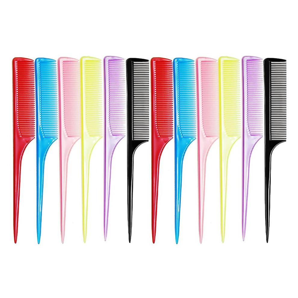 Unisex Sturdy Rat Tail Combs Fine-Tooth Hair Comb With Handle For Salon Hair Stylist - Barber Combs