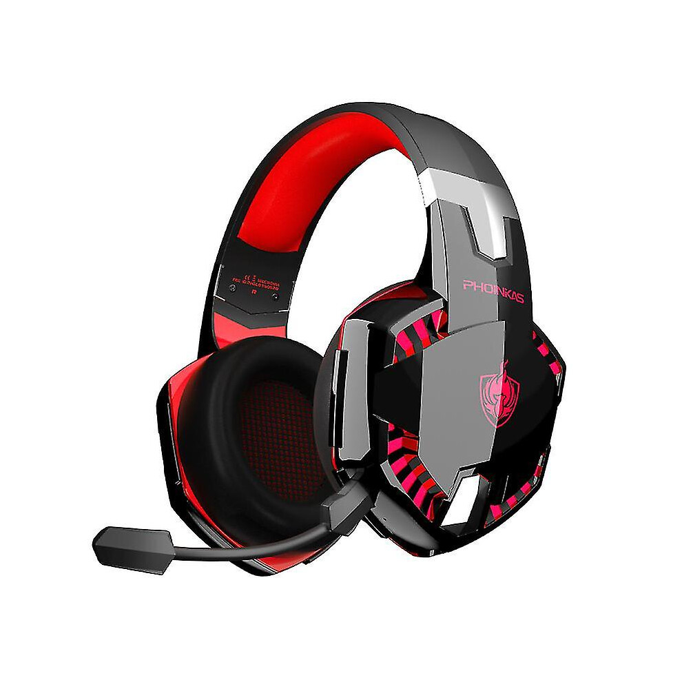 (Red) Bluetooth Wireless Headphone With Mic,Ps4 Gaming Headset For Pc, Xbox One, Ps5 Red