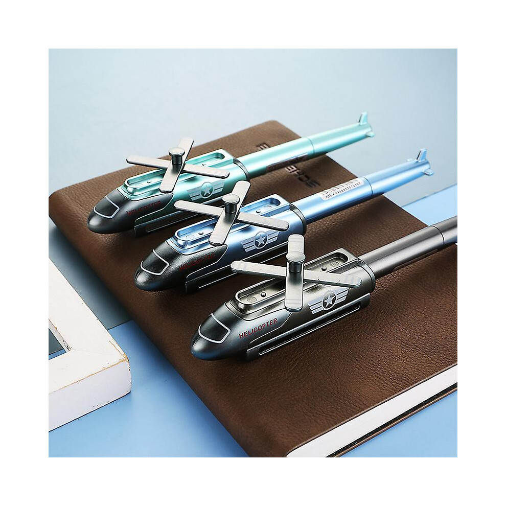 Creative Helicopter Metal Gel Pen 0.5mm Writing Novelty Kids Toys Stationery