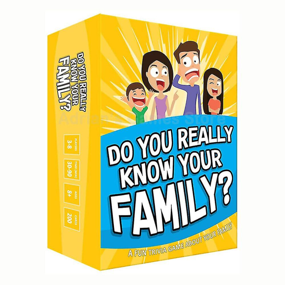Do You Really Know Your Family Board Game Party Card