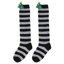 (7 gray blacked Christmas tree) New Autumn And Winter Children's Christmas Socks, Cute Plush Doll Socks, Over-the-knee Socks, Striped Socks, Cartoon Doll Socks