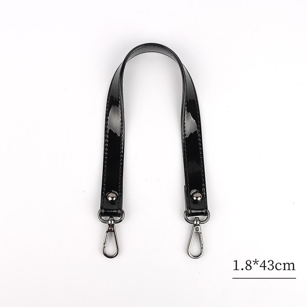 (43cm black) Pu Leather Balck Shoulder Strap Patent Leather Handbag Bag Strap Diy Replacement Belts Handle Bag Accessories