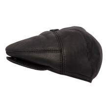 (M) Mens Leather Black Flat Cap Hat Peaky Blinders Winter Beret Newsboy Gatsby Golf