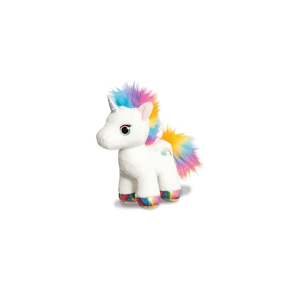 Aurora, 61415, Sparkle Tales Eldora Unicorn, 12In, Soft Toy, White, Rainbow