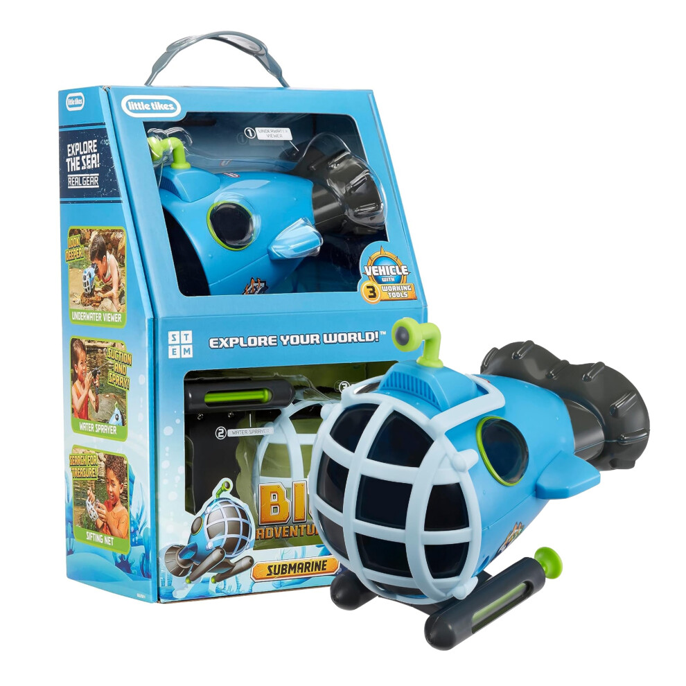 Big Adventures Submarine STEM Toy - Includes Water Vehicle with Underwater Viewer, Water Sprayer, and Sifting Net -