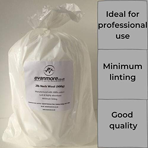 Neck Wool 2lb (900g) 100% Cotton Highly Absorbent Minimum Linting 1