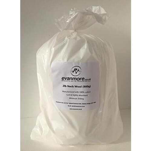 Neck Wool 2lb (900g) 100% Cotton Highly Absorbent Minimum Linting