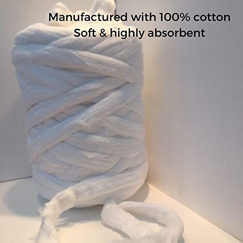 Neck Wool 2lb (900g) 100% Cotton Highly Absorbent Minimum Linting 2
