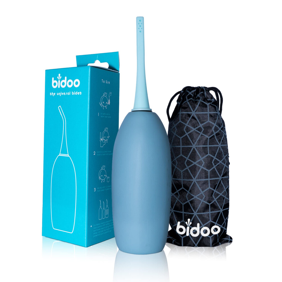Bidoo The Universal, Portable Bidet (Aqua) With Cap And Travel Bag L Replaces Wet Wipes And Shower Toilet 250 Ml L For 5060917310086
