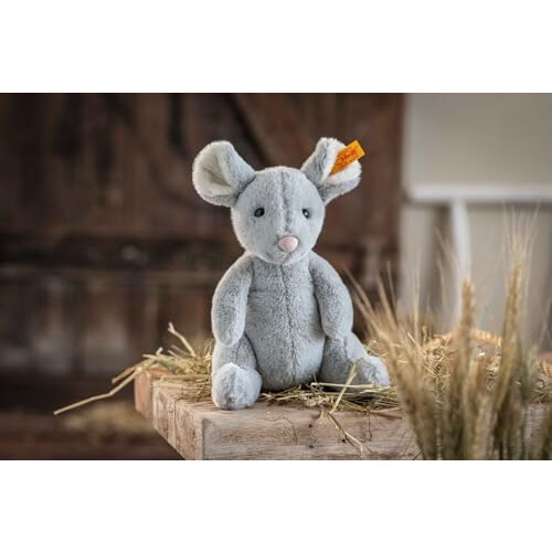 Steiff 056246 Cheesy mouse 19 bluegrey sitting - Plush Soft Toy 1