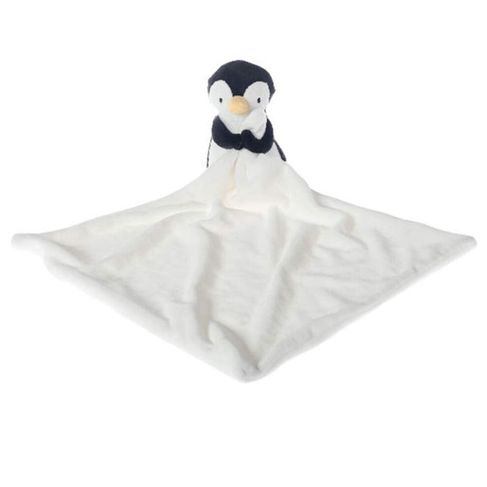 Apricot Lamb Stuffed Animals Security Blanket Black Penguin Infant Nursery Character Blanket Snuggler Plush(Black Penguin, 14 Inches)