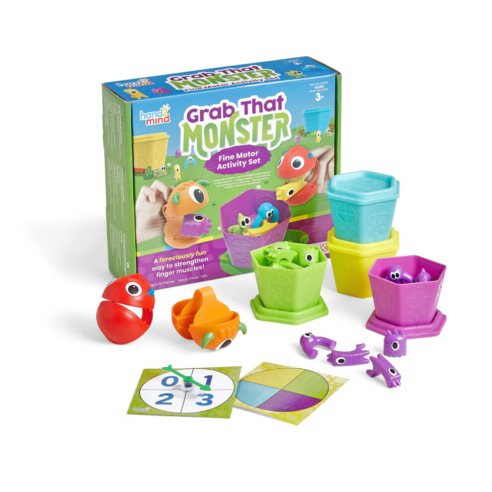 Grab That Monster Fine Motor Activity Set, Fine Motor Skills Games for Toddlers, Occupational Therapy Toys, Preschool