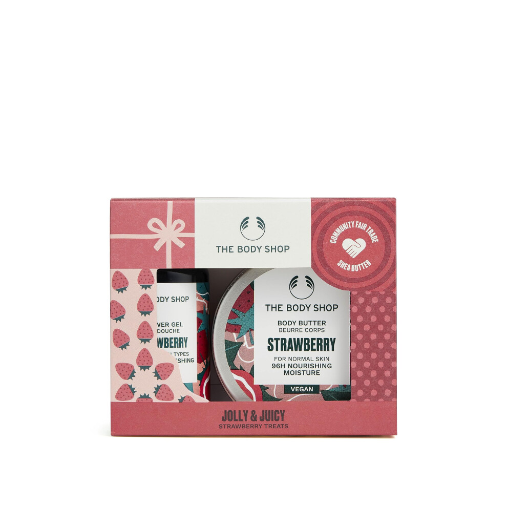 Jolly & Juicy Strawberry Treats Body Care Holiday Gift Set, Vegan, 2-Piece Set