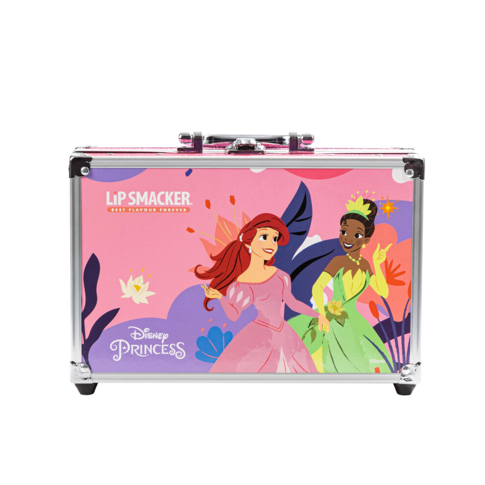 Lip Smacker Disney Princess Traincase For Kids, 40+ Pieces Makeup Giftset With Lip Glosses, Creamy Eyeshadows And Nail Polishes,