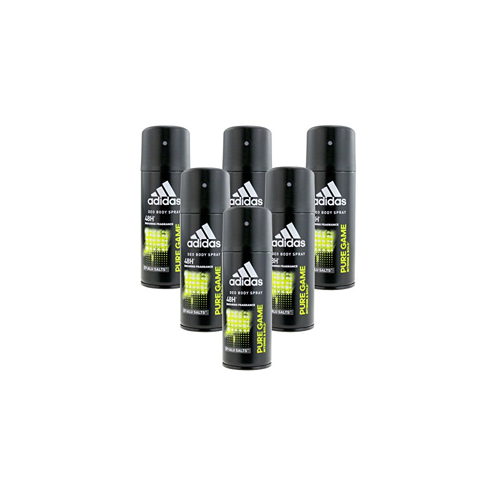 Set 6 ADIDAS Deodorant Spray 150 Ml Pure Game Hygiene And Body Care