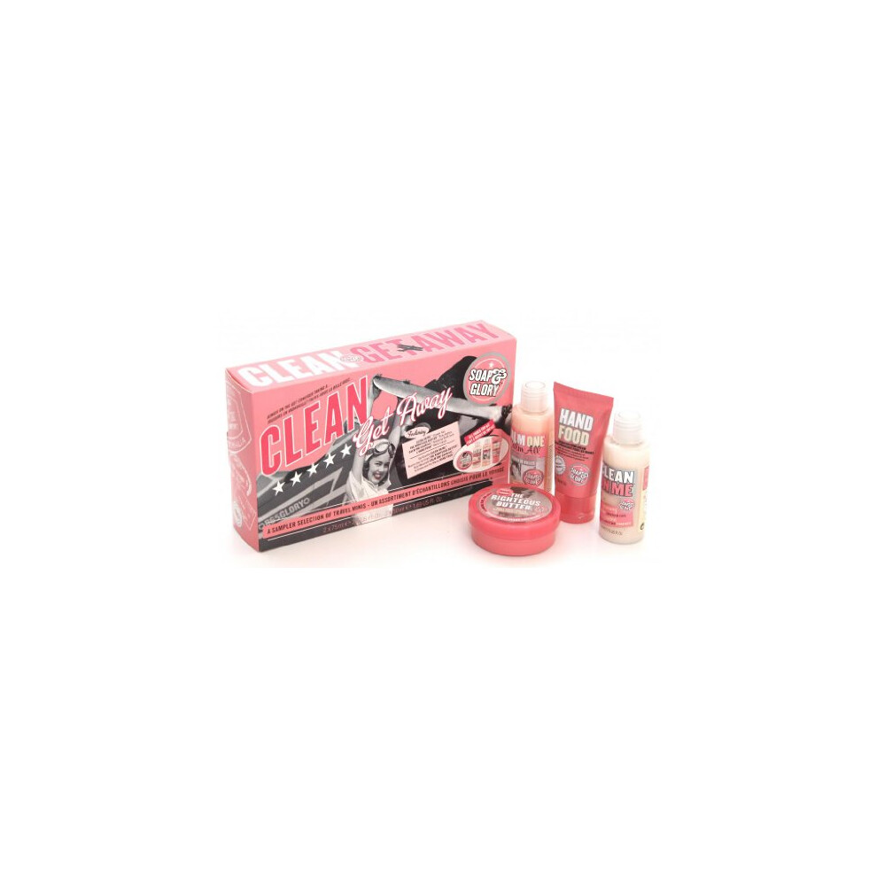 Soap And Glory Clean Getaway Gift Set 4 Mini Best Sellers Inc Hand Food