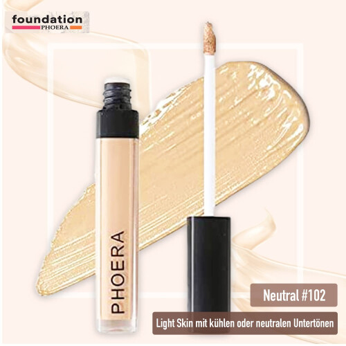 Phoera Foundation Full Coverage Makeup Set - Includes Nude 30ml Matte Foundation, Phoera Concealer (Neutral), Cool Beige 2