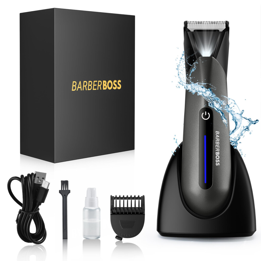 Barberboss Body Groomer Men, Mens Ball Shaver, Ball Trimmer Men, Groin & Body Hair Trimmer, Pubic Hair Trimmer For Men, Body