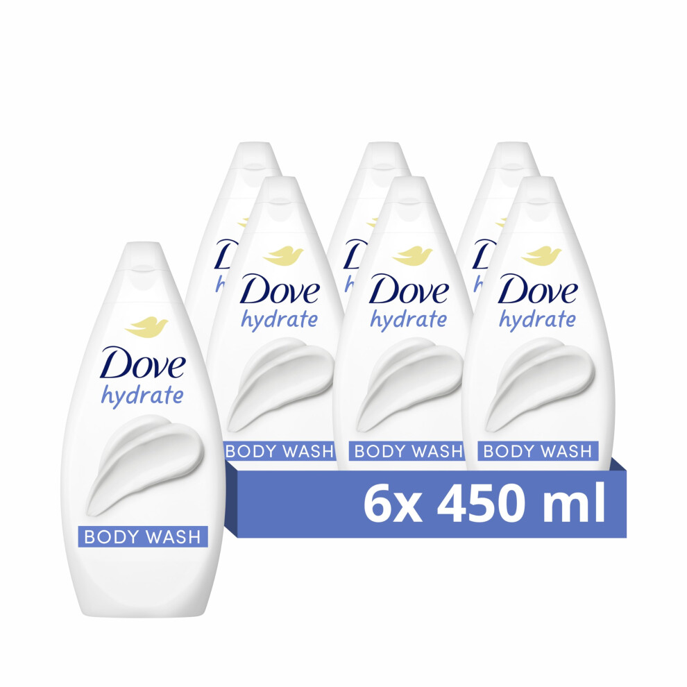 Dove Hydrate Body Wash Gentle Cleansing For Soft Skin 6X 450 Ml