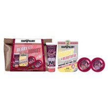 Berry & Bright Toiletry Bag - Gift Set for Christmas 2023 - Berry & Bright Body Wash, Body Butter, Bright & Beautiful