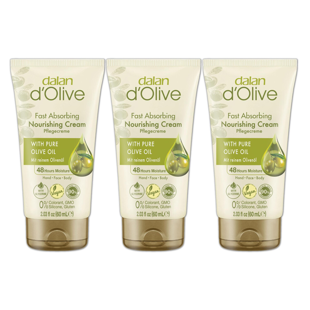 3 x Dalan d'Olive Hand and Body Cream 60 ml