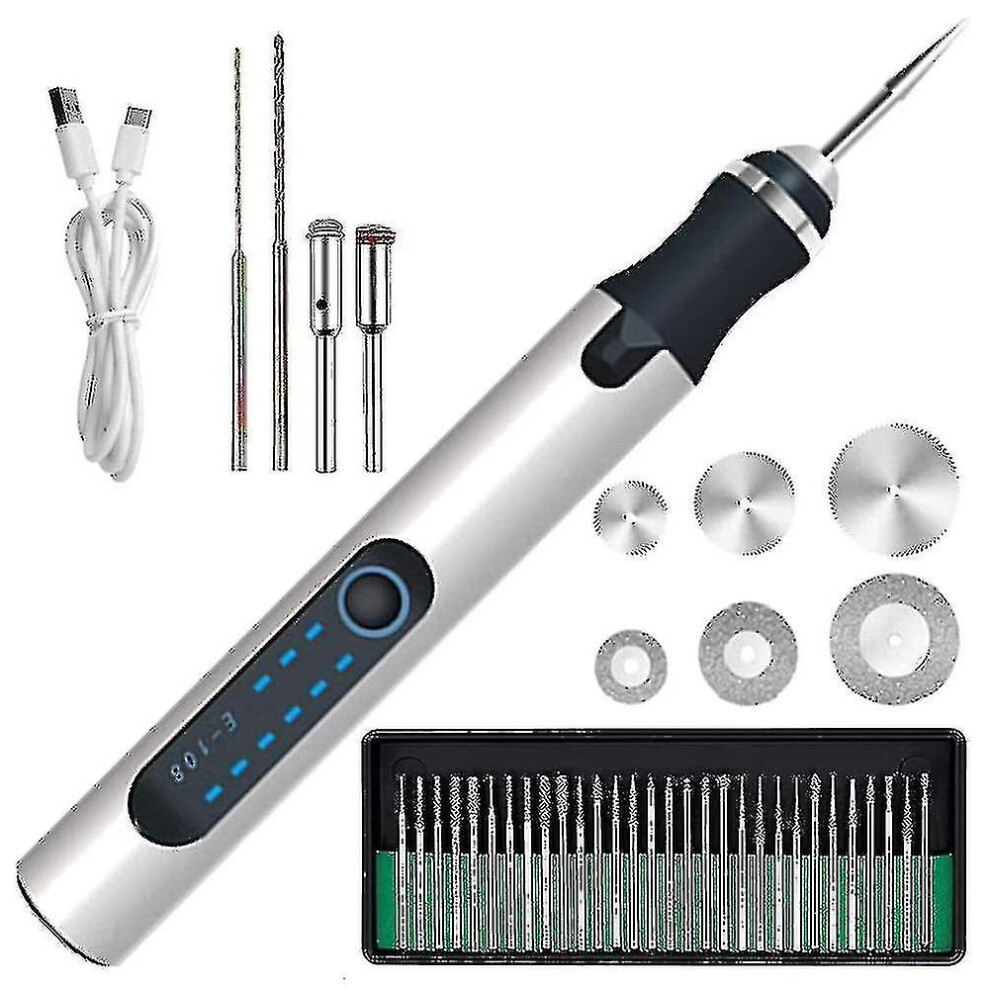 Electric Engraving Pen Cordless Mini Carving Pen 300Mah Rechargeable-Subaoe 6909589454065
