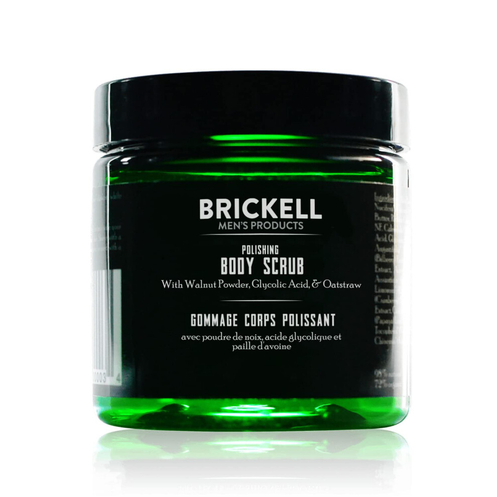 Brickell Men's Polishing Body Scrub for Men, Natural and Organic Body Exfoliator to Remove Dirt, Prevent Blemishes, and