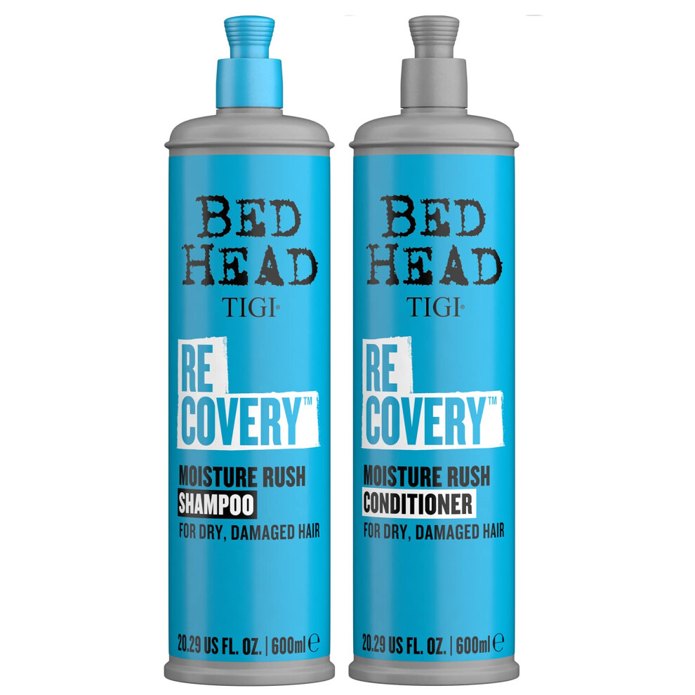 Bed Head by TIGI - Recovery Moisturising Shampoo and Conditioner Set -Ideal for Dry Damaged Hair - 2x600ml