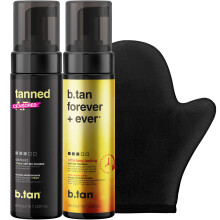 B.Tan Best Self Tanner Mousses -bundel met zonnebankmitt -applicator voor nepbruin | 1 uur Express Sunless Tanning Bestie Kit Vegan en wreedheid