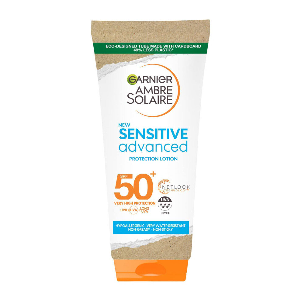 Ambre Solaire Sensitive Hypoallergenic Sun Cream SPF 50+, Fair Sensitive Skin, High SPF Factor 50+, Water Resistant &