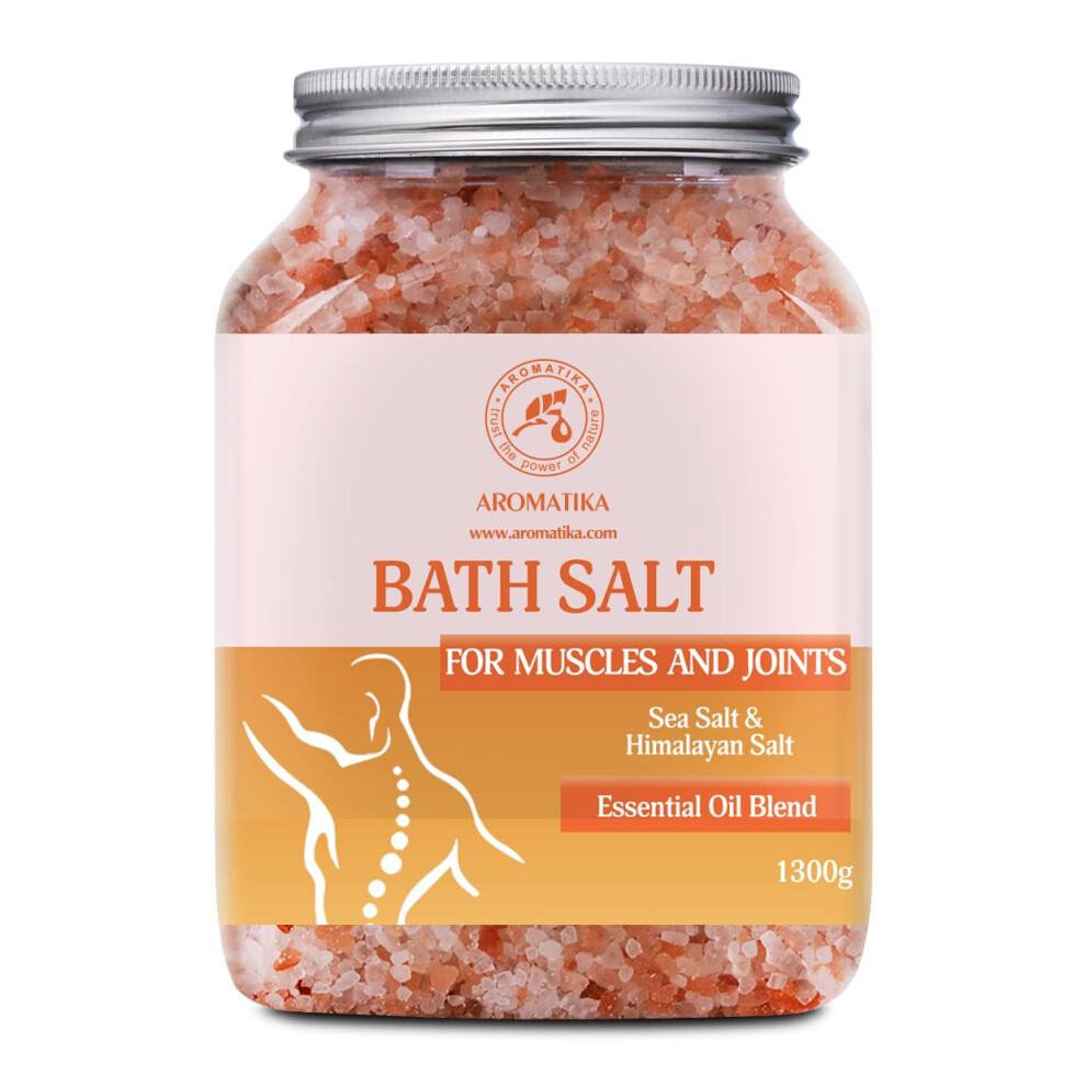 Aromatika Trust The Power Of Nature Lavender Joint & Muscle Bath Sea Salts 1300G - W/Essential Oils & Sage & Rosemary - Natural Bath Sea Salts - Soothes