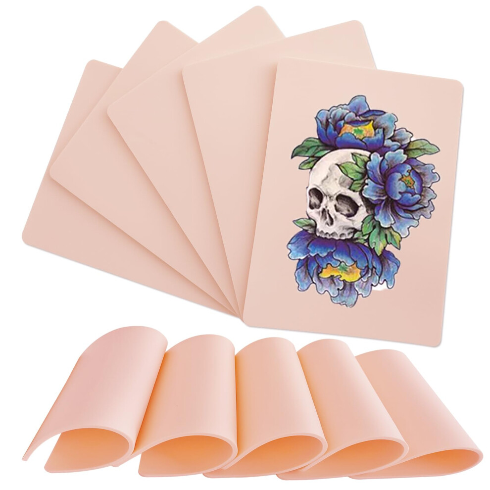 Rayyl Fake Skin Tattoo - 5Pcs Tattoo Skin Practice 3Mm Thick 6"X8" Tattoo Fake Skin Blank Tattoo Tatouage Practice Skins