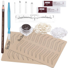 Eyebrow Microblading Kit, Fenshine Permanent Microblading Tattoo Practice Kit Microblading Needling Pen Set with Blades