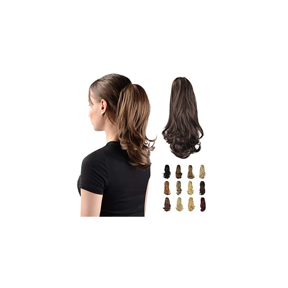 Sofeiyan 13" Ponytail Extension Long Curly Ponytail Clip In Claw Hair Extension Natural Looking Synthetic Hairpiece For