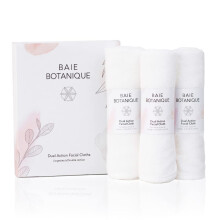 Dual Action gezichtsdoekjes Set van luxe katoenen mousseline en bamboerayon, ultrazachte badstof van 3-100% natuurlijk
