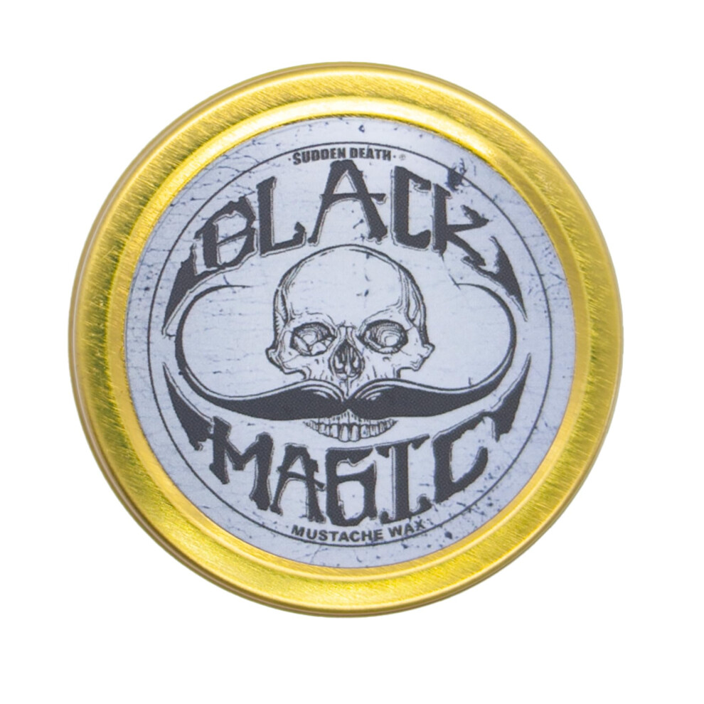 Black Mustache Wax | Black Magic Sudden Death Mustache Wax | Hide Grey Hair In Beard Or Moustache | Strong Hold Mustache 