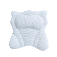 Bath Pillow, Luxury 4D Ergonomic Bathtub Pillows for Head & Neck Support, Air Mesh Bath Cushion with 6 Pcs Powerful