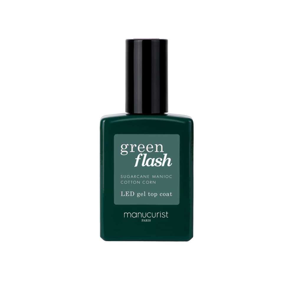 Manucurist Green Flash Top Coat - Vegan Gel Nail Polish Top Coat - 12-Free - Up To 84% Bio-Sourced Ingredients - Made In France - 0
