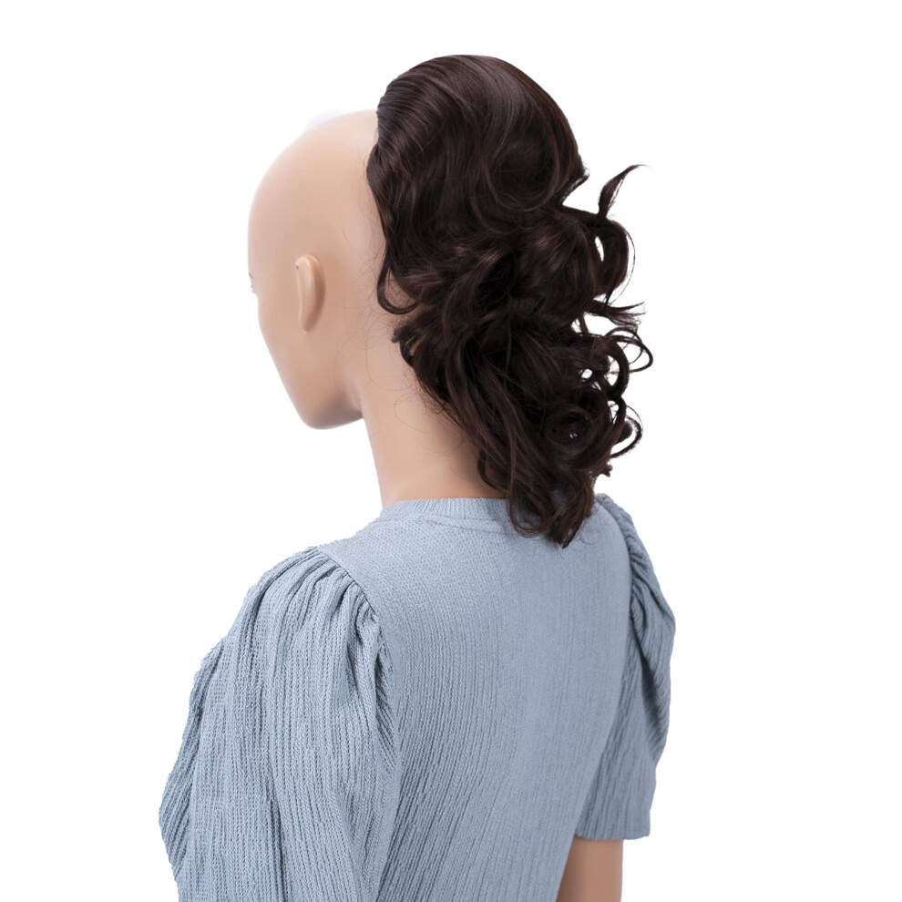Caisha Unisex Brown 12" Hair Piece Braid Ponytail Extension Voluminous Wavy Reddish Ph203