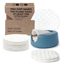 LastRound Sustainable Reusable Cotton Rounds for Facial Cleansing – Zero-Waste Eco-Friendly Makeup Remover Pads for