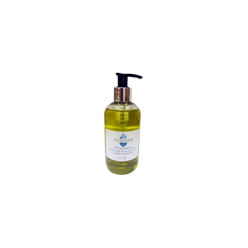 Aromabar Lavender Natural Shaving Oil With & Chamomile 250Ml Pre Shave Oil 100% Pure With Pump Dispenser Or Use As A Post Shave
