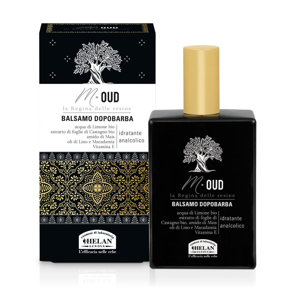 Helan Men's M Oud - Aftershave Balm Gentle & Moisturising, Calming Action Against Irritation - Soothing Aftershave With