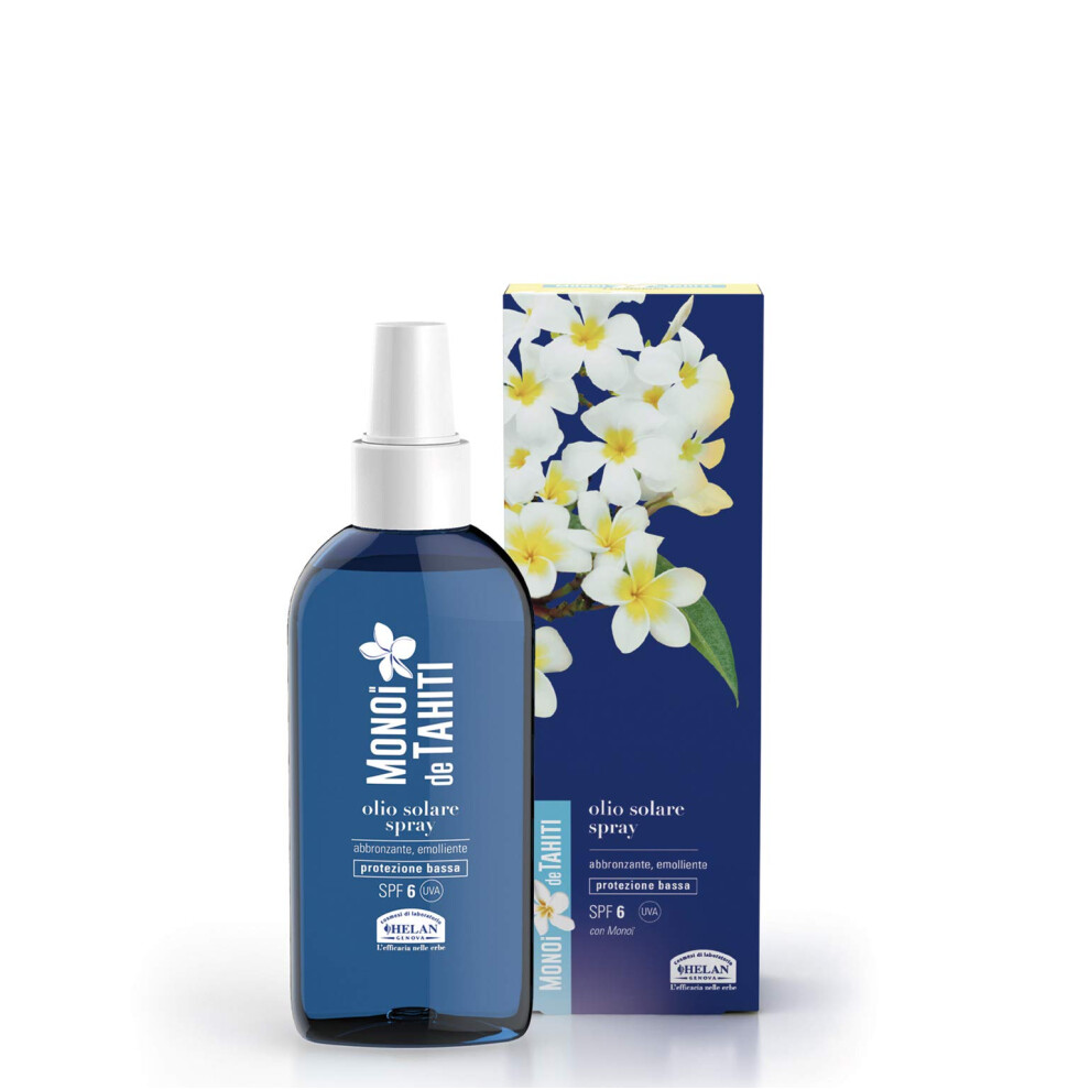 Helan , Monoi De Tahiti - Tanning Oil With Coconut Oil For Face And Body, Body Oil With Sun Protection Spf 6, Sunscreen