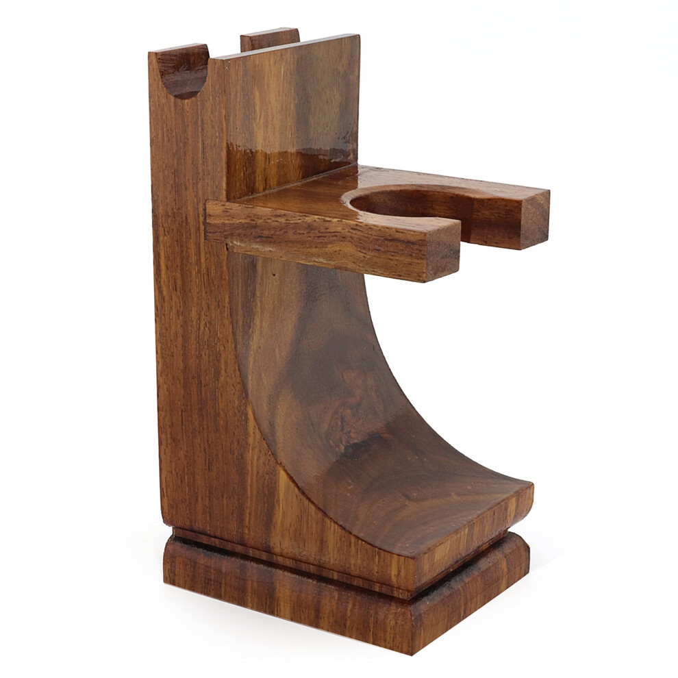 Haryali London Razor Stand - Sustainable Shaving Stand - 2 In 1 Brush Razor Stand Holder - Wooden Shaving Stand - Eco-Friendly Stand