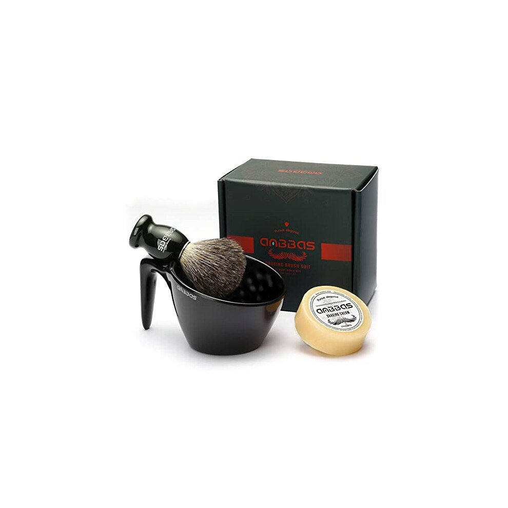 Anbbas Badger Hair Shaving Brush With 100G Shaving Soap Bar And Upgrade Lathering Way-Pop Mug A5 Melamine,Foaming Set For Men