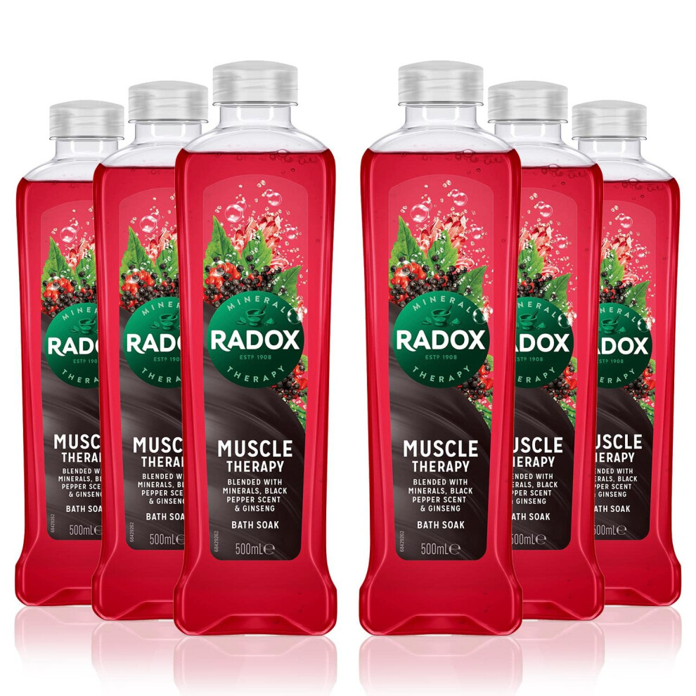 6x Radox Muscle Therapy Bath Soak 500ml by Radox