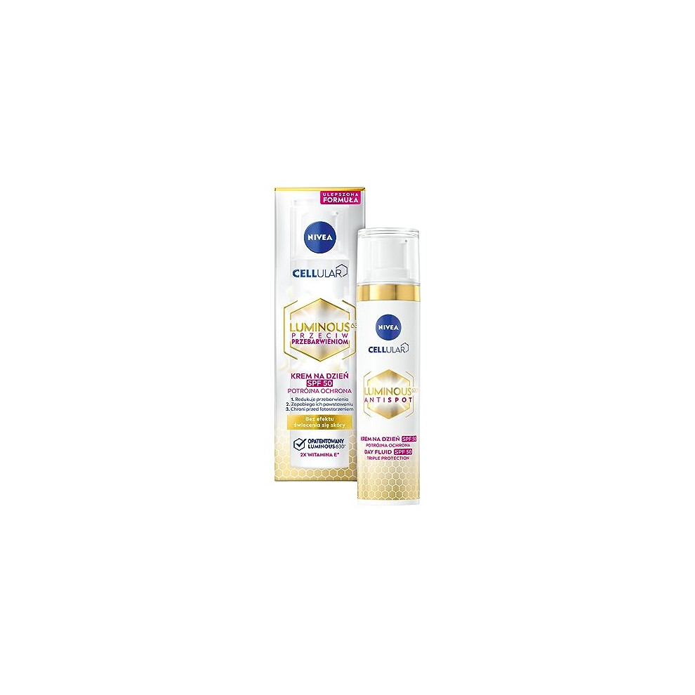 Nivea Cellular Luminous 630 Anti-Pigment Spots Day Care Fluid (40 Ml), Moisturising Anti-Pigment Spots Fluid With Spf 50, Day