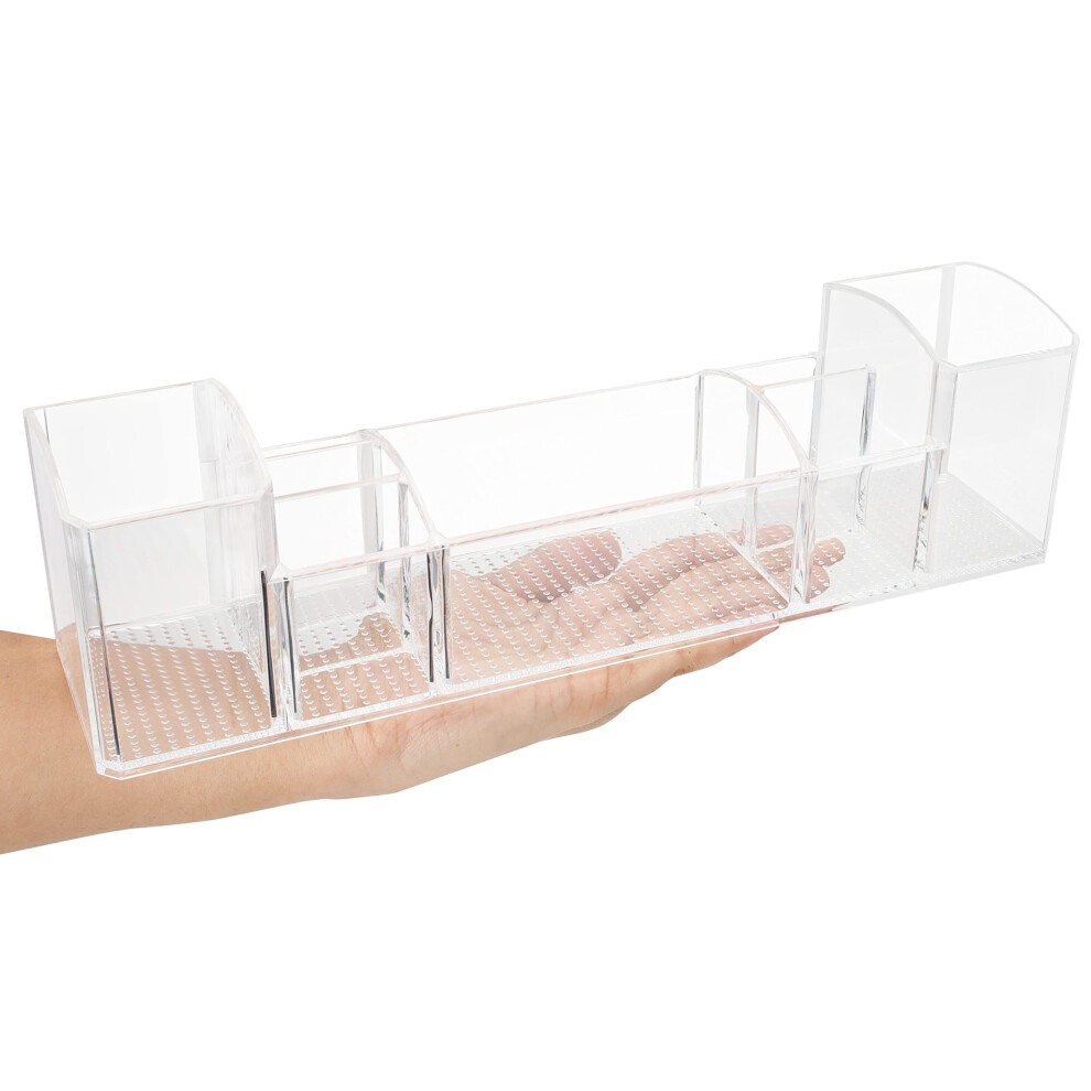 2-pack-of-plastic-organiser-boxes-with-8-compartments---clear-storage-bins-for-cosmetics--makeup--toiletries